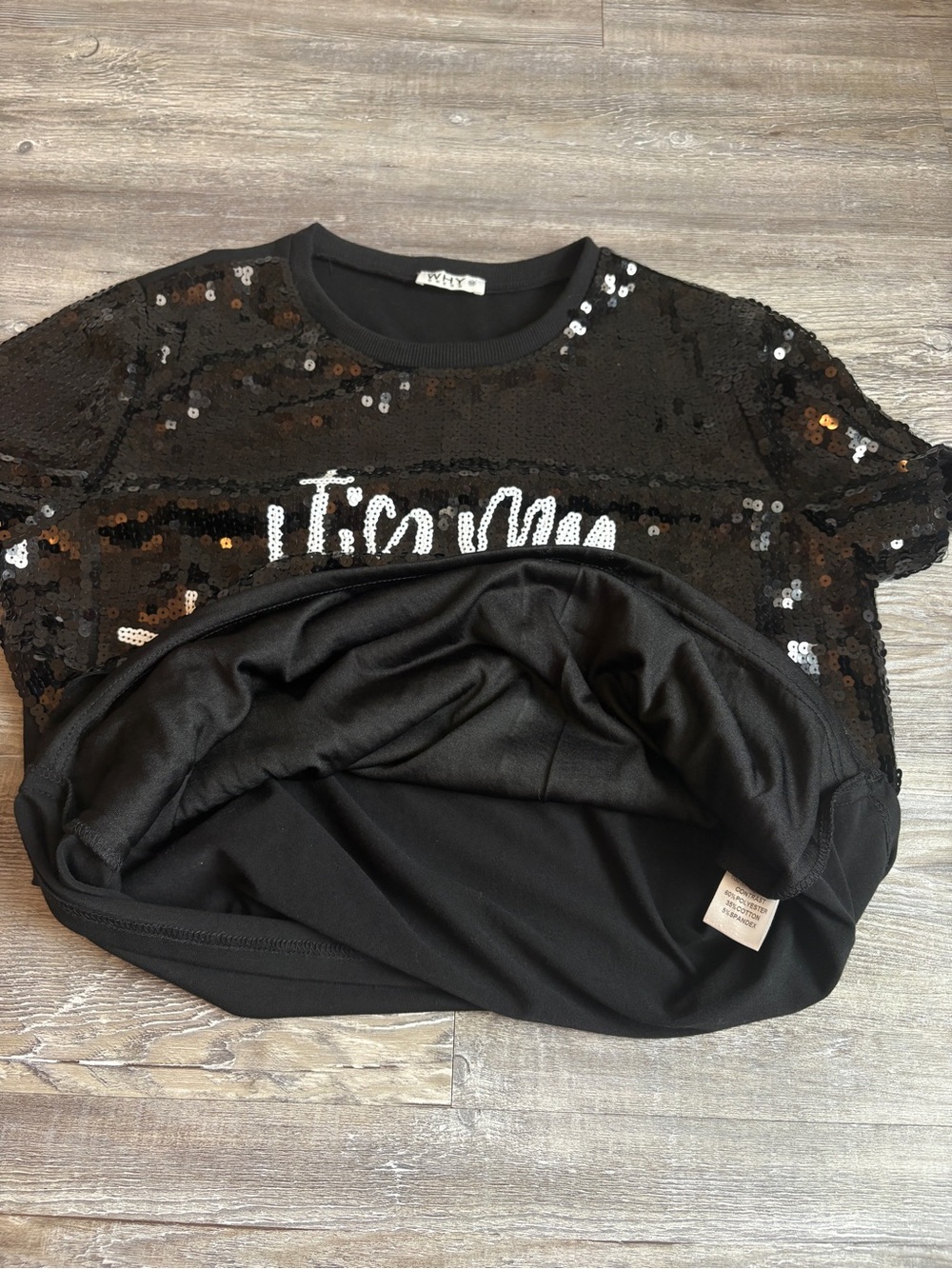 Black Sequin "It's My Birthday" Tee - Picture 6 of 9